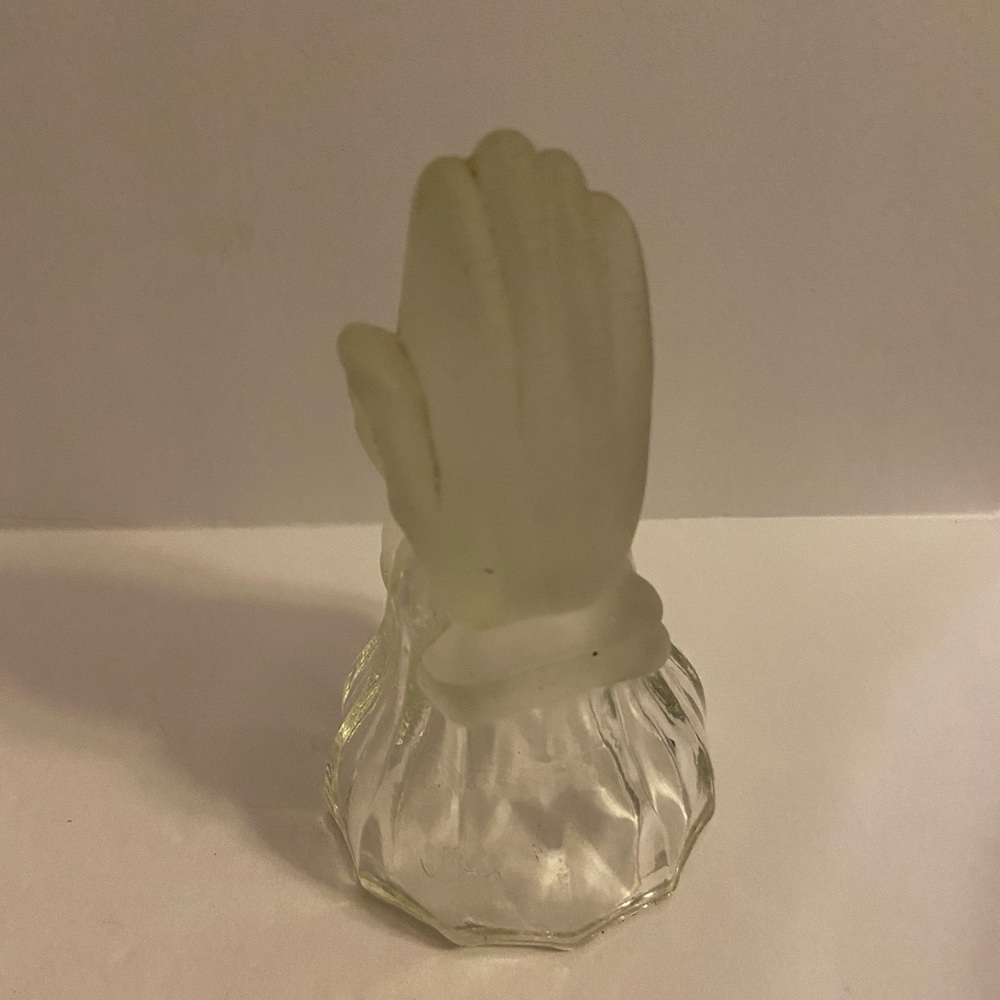 Vintage Emson Frosted Glass 24% Lead Crystal Praying Hands